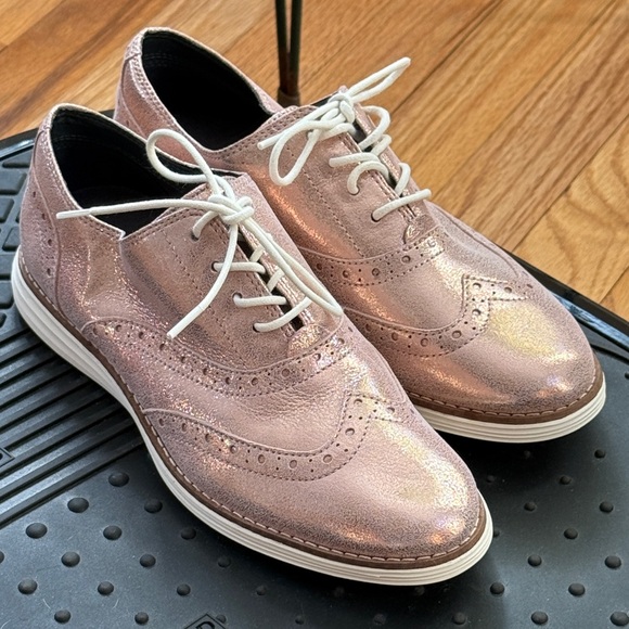 Cole Haan OriginalGrand Wing Dusty Rose Glitter Oxford Shoes – Women’s Size 6.5 - Picture 3 of 14